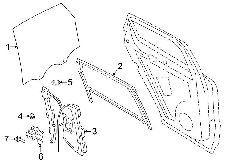 Diagram REAR DOOR. GLASS & HARDWARE. for your 2021 Porsche Cayenne  Turbo S E-Hybrid Sport Utility 