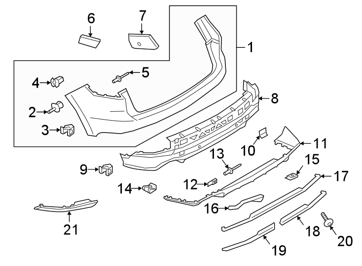 6REAR BUMPER. BUMPER & COMPONENTS.https://images.simplepart.com/images/parts/motor/fullsize/6943850.png