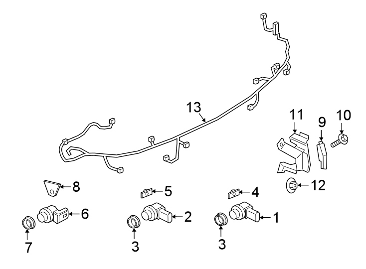 Diagram REAR BUMPER. ELECTRICAL COMPONENTS. for your 2022 Porsche Cayenne   