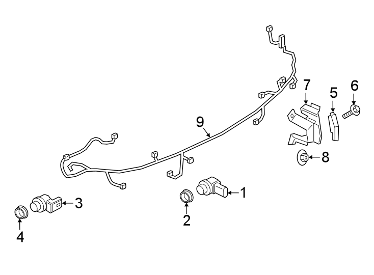 Diagram REAR BUMPER. ELECTRICAL COMPONENTS. for your 2021 Porsche Cayenne   