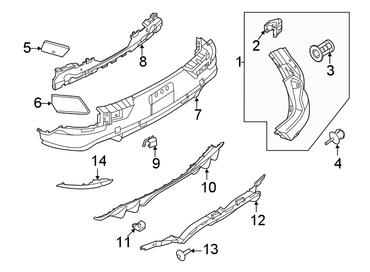 Diagram Rear bumper. Bumper & components. for your 2013 Porsche Cayenne   