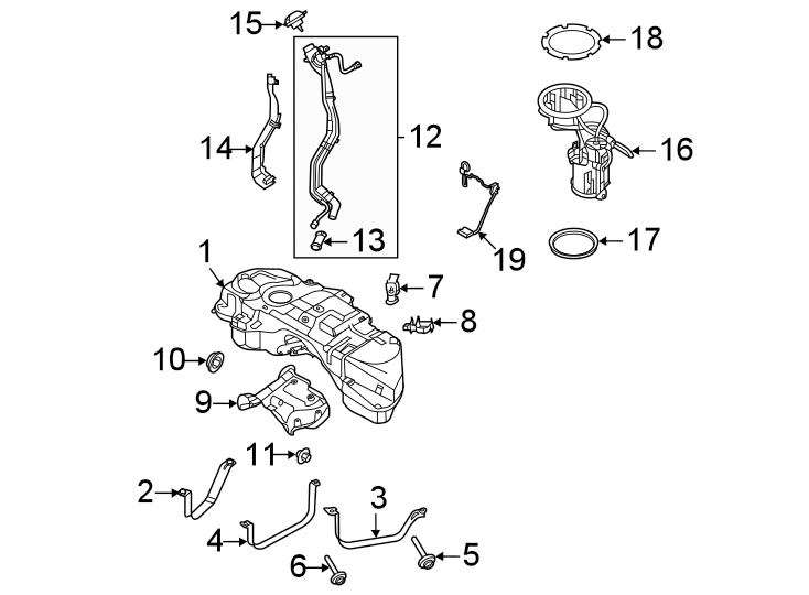 Diagram FUEL SYSTEM COMPONENTS. for your 2009 Porsche Cayenne   