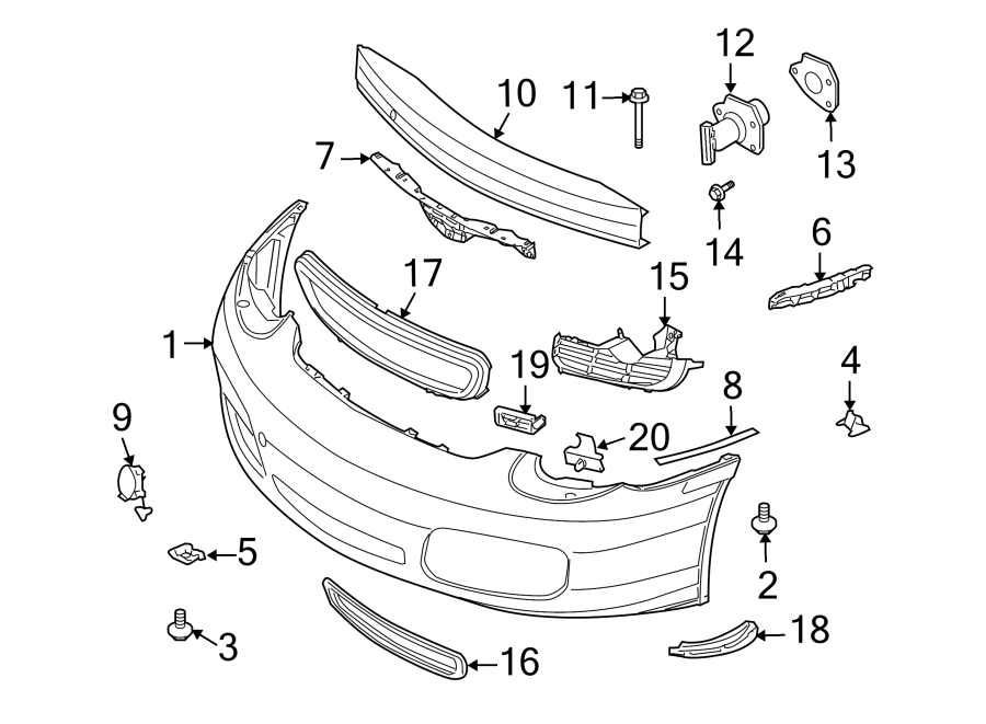 1Front bumper. Bumper & components.https://images.simplepart.com/images/parts/motor/fullsize/6945020.png