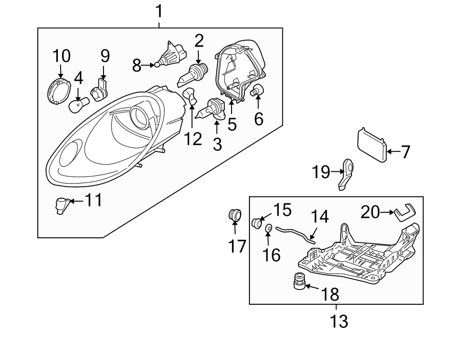 9FRONT LAMPS. HEADLAMP COMPONENTS.https://images.simplepart.com/images/parts/motor/fullsize/6945035.png