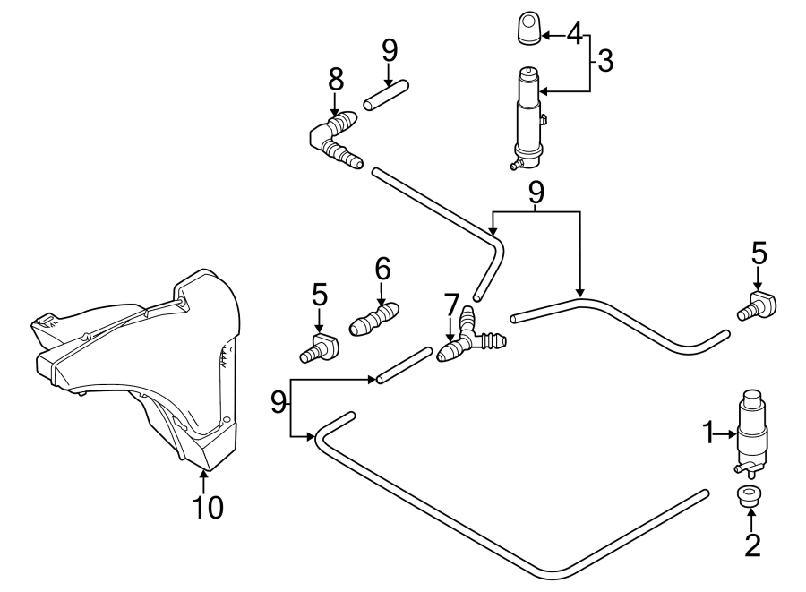 Diagram FRONT LAMPS. WASHER COMPONENTS. for your Porsche Cayenne  