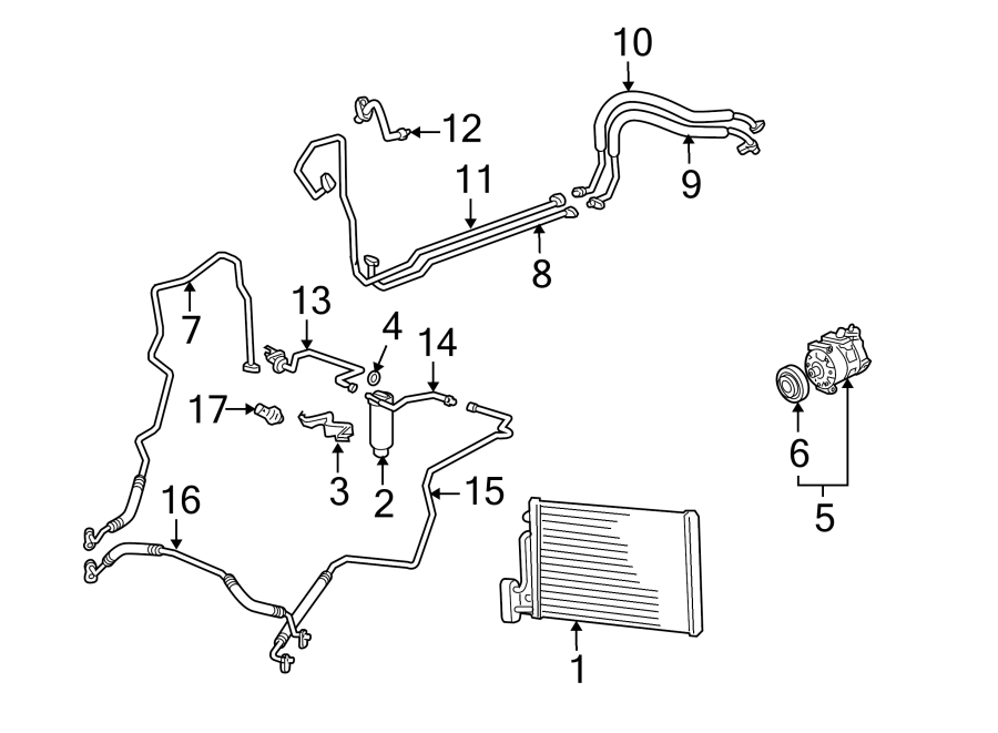 Diagram AIR CONDITIONER & HEATER. COMPRESSOR & LINES. CONDENSER. for your 2009 Porsche Cayenne  Turbo Sport Utility 