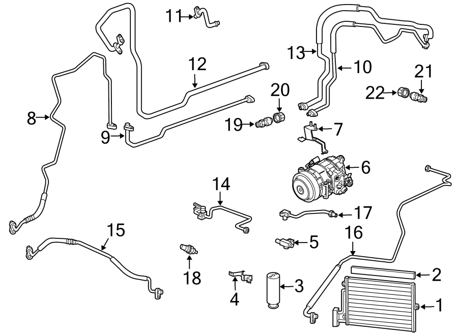 Diagram AIR CONDITIONER & HEATER. COMPRESSOR & LINES. for your 2024 Porsche Cayenne   