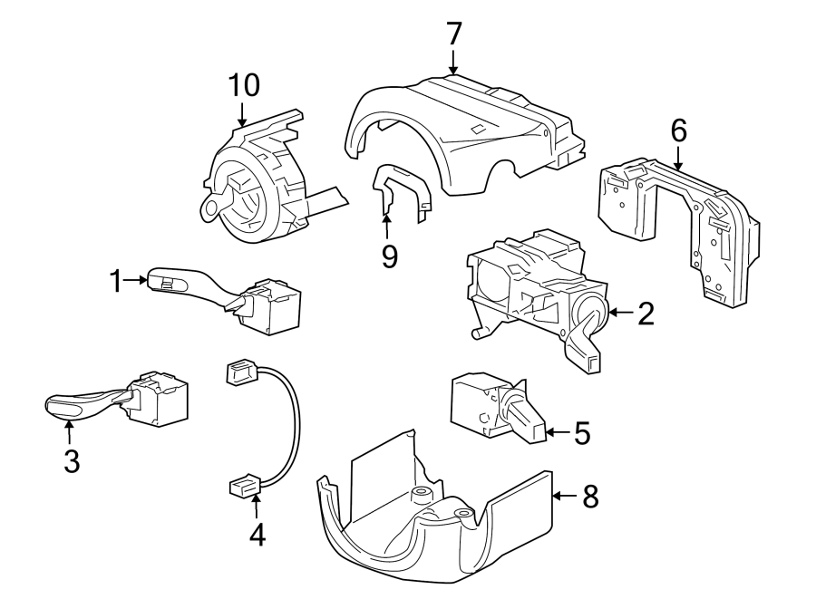 8STEERING COLUMN. SHROUD. SWITCHES & LEVERS.https://images.simplepart.com/images/parts/motor/fullsize/6945192.png