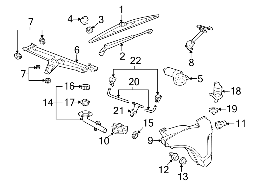 Diagram WINDSHIELD. WIPER & WASHER COMPONENTS. for your 2013 Porsche Cayenne  Turbo Sport Utility 