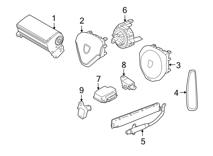 Diagram RESTRAINT SYSTEMS. AIR BAG COMPONENTS. for your 2012 Porsche Cayenne   