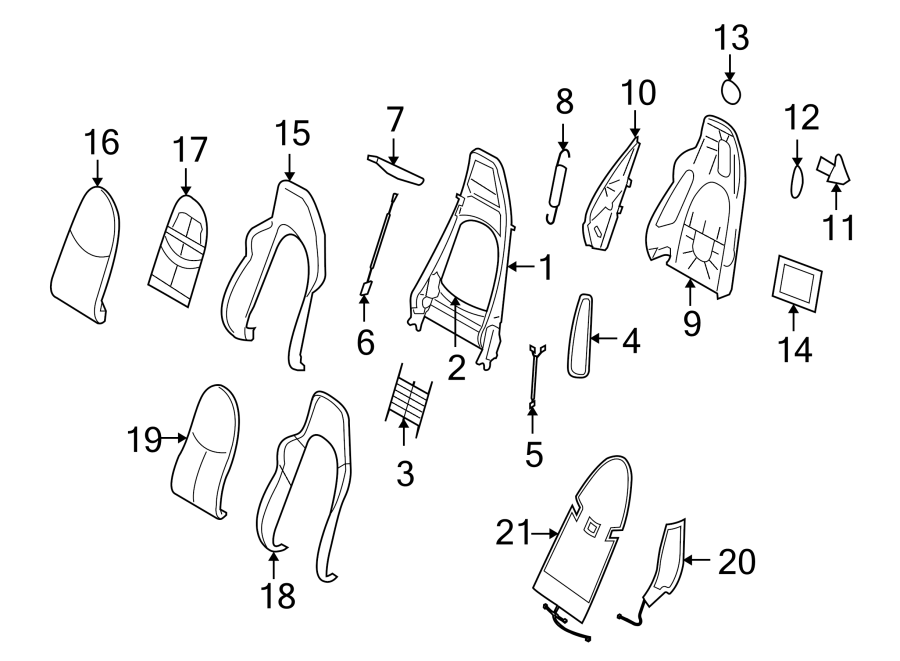 SEATS & TRACKS. FRONT SEAT COMPONENTS.