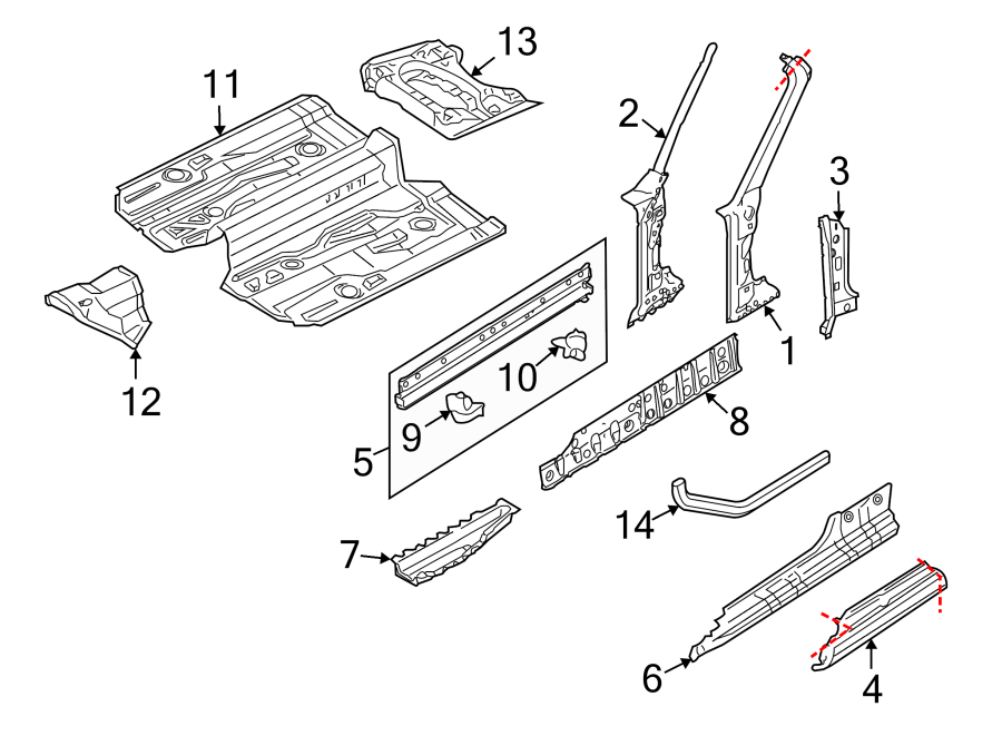 14PILLARS. ROCKER & FLOOR. FLOOR & RAILS. HINGE PILLAR.https://images.simplepart.com/images/parts/motor/fullsize/6945360.png