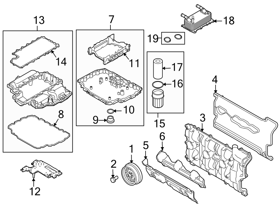 Diagram ENGINE PARTS. for your 2016 Porsche Cayenne   