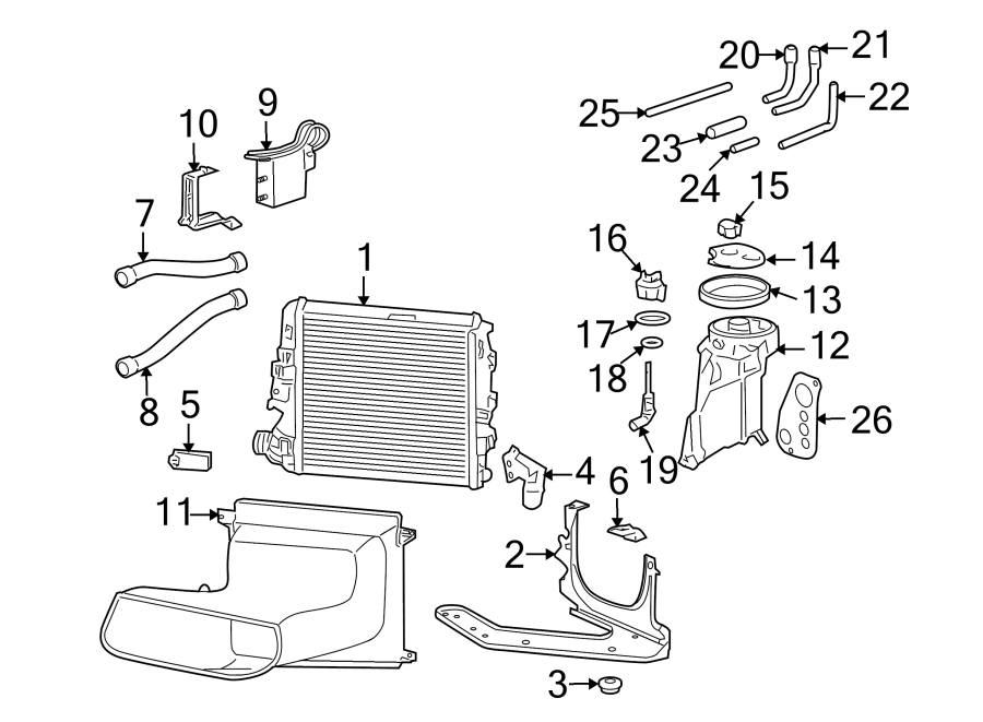 Diagram RADIATOR & COMPONENTS. for your 2017 Porsche Cayenne   