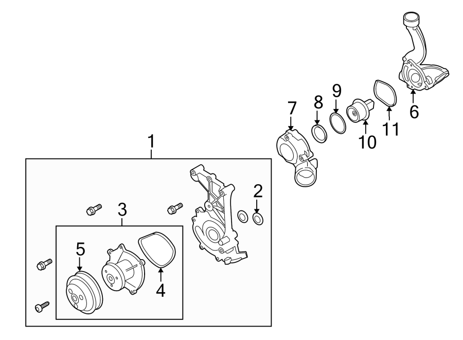 Diagram WATER PUMP. for your 2010 Porsche Cayenne   