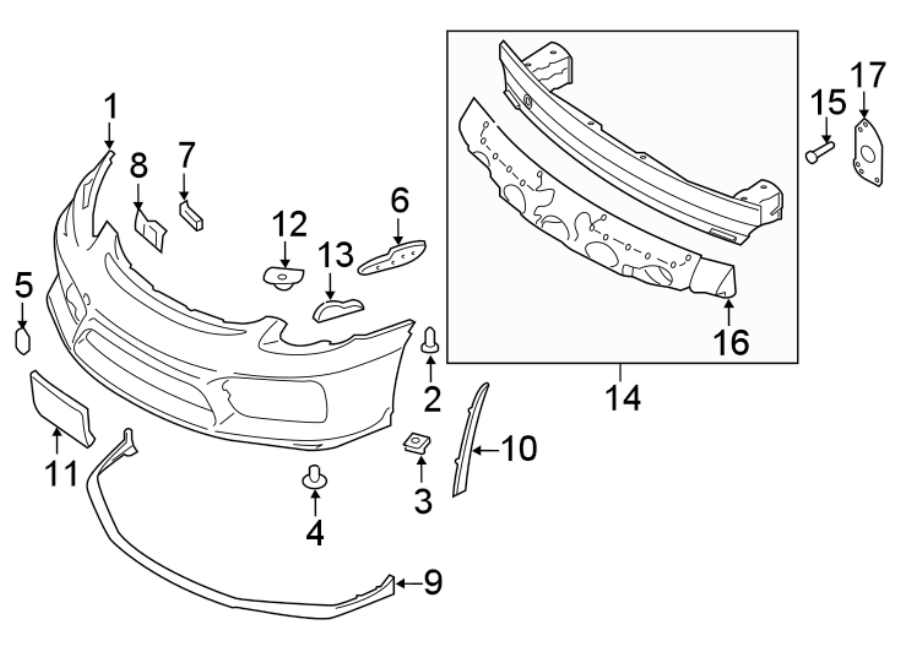 6Front bumper. Bumper & components.https://images.simplepart.com/images/parts/motor/fullsize/6946012.png