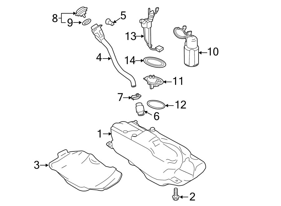 Diagram FUEL SYSTEM COMPONENTS. for your 2014 Porsche Cayenne  GTS Sport Utility 