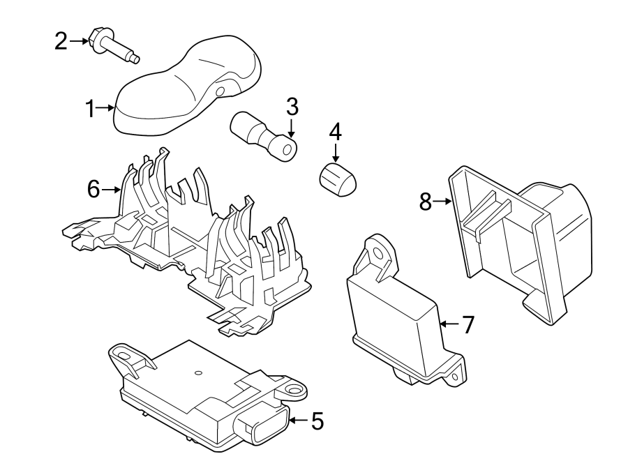 Diagram TIRE PRESSURE MONITOR COMPONENTS. for your 2015 Porsche Cayenne   