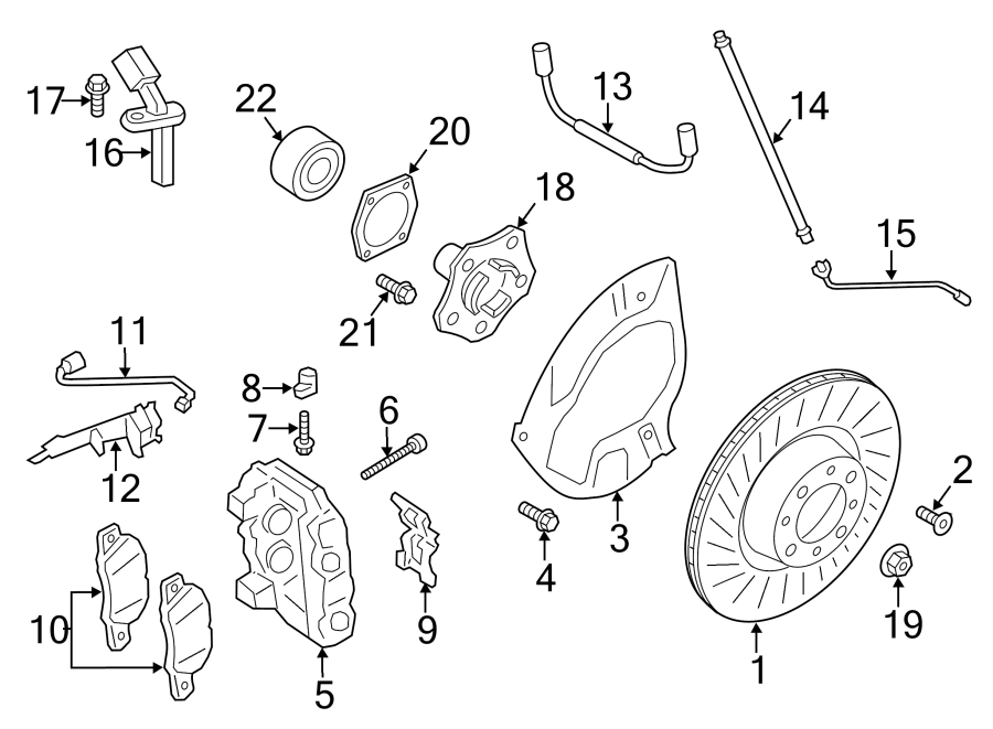 Diagram FRONT SUSPENSION. BRAKE COMPONENTS. for your 2024 Porsche Cayenne  Turbo GT Coupe Sport Utility 