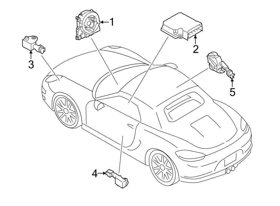 Diagram RESTRAINT SYSTEMS. AIR BAG COMPONENTS. for your 2017 Porsche Cayenne  Base Sport Utility 