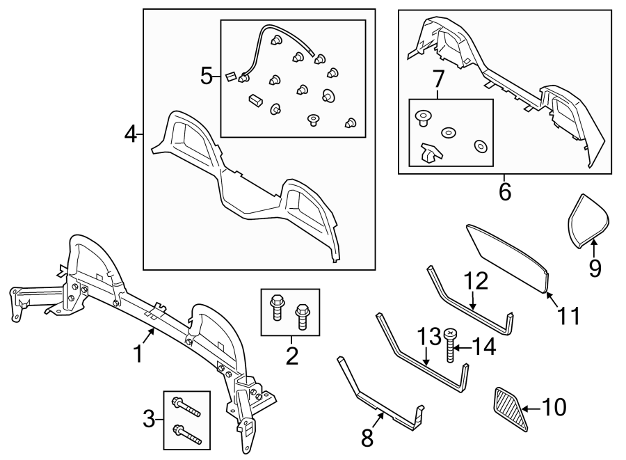 Diagram PILLARS. ROCKER & FLOOR. ROLL BAR. for your 2015 Porsche Cayenne  GTS Sport Utility 