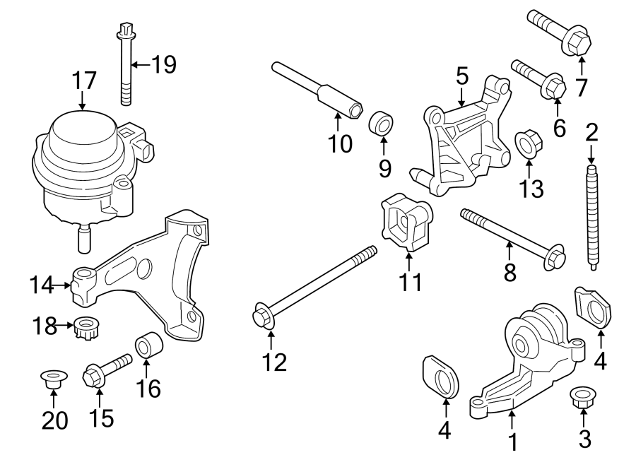 Diagram ENGINE & TRANS MOUNTING. for your 2014 Porsche Cayenne   