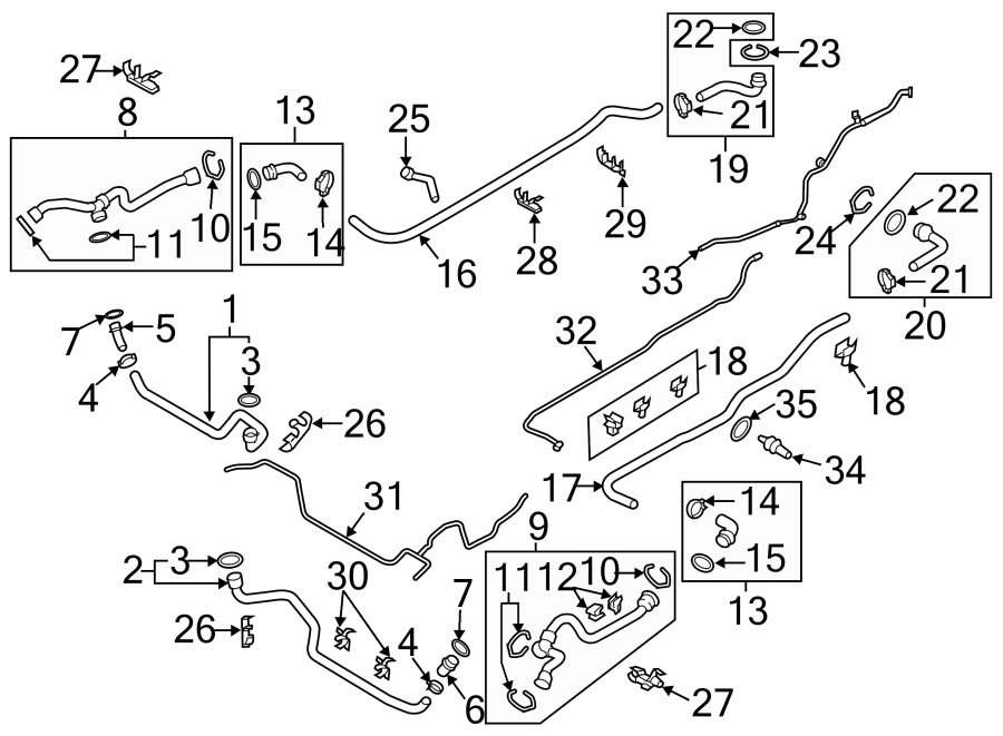 Diagram HOSES & PIPES. for your 2020 Porsche Cayenne   