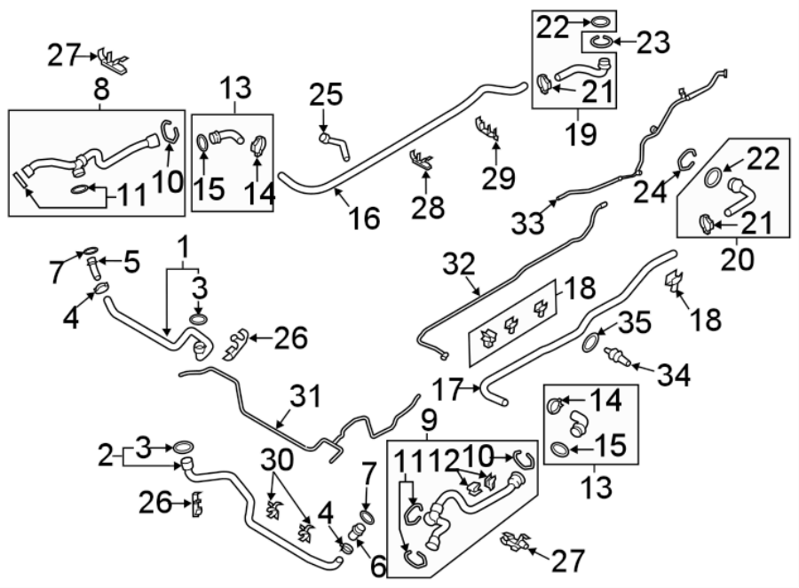 Diagram Hoses & pipes. for your 2018 Porsche Macan   