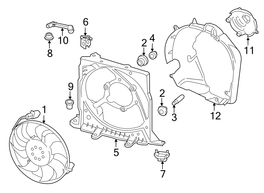 Diagram COOLING FAN. for your Porsche Cayenne  