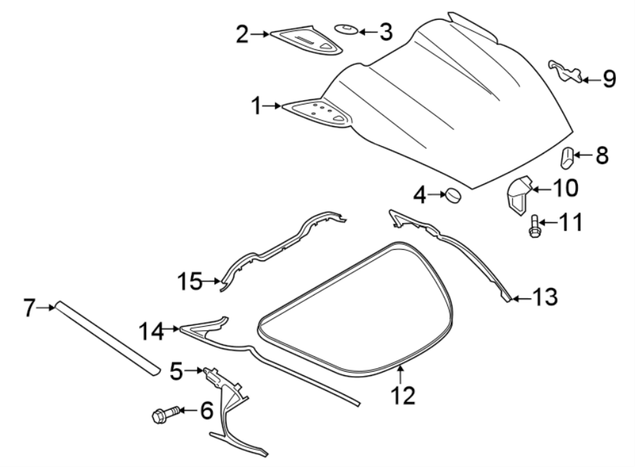 Diagram Engine lid. Lid & components. for your 2010 Porsche Cayenne   