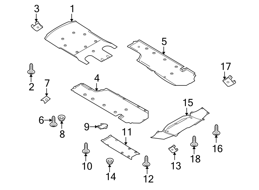 Diagram RADIATOR SUPPORT. UNDER COVER & SPLASH SHIELDS. for your 2010 Porsche Cayenne   