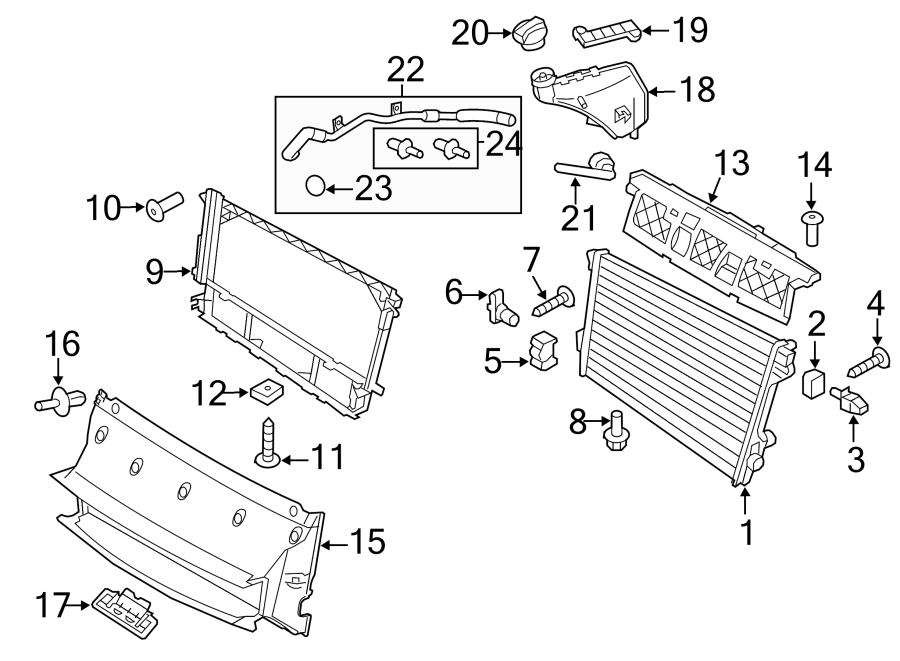 Diagram RADIATOR & COMPONENTS. for your 2006 Porsche Cayenne   