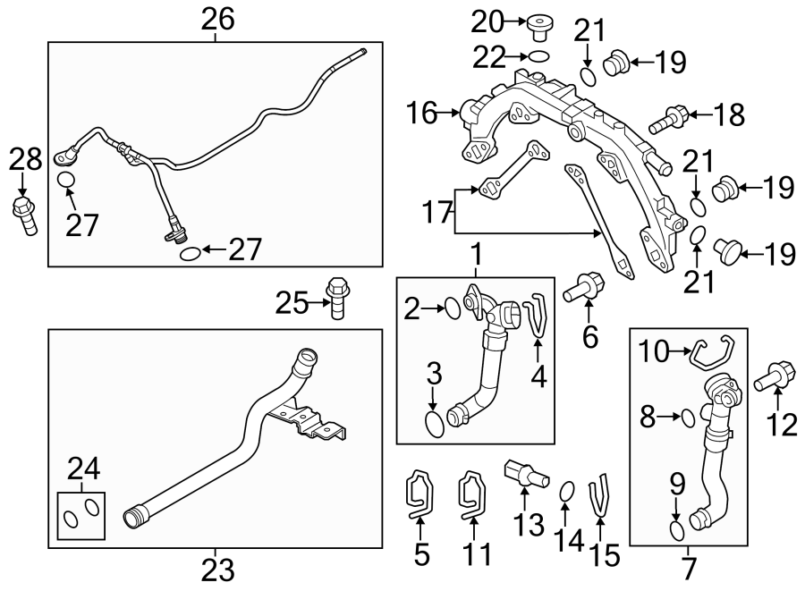 Diagram RADIATOR & COMPONENTS. for your 2011 Porsche Cayenne  Base Sport Utility 