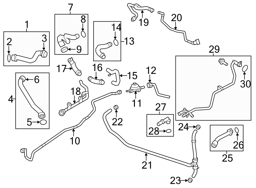 Diagram COOLANT LINES. for your 2019 Porsche Cayenne   