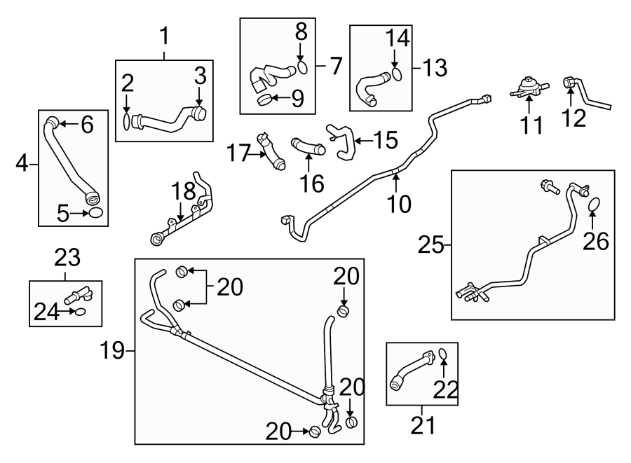 Diagram COOLANT LINES. for your 2010 Porsche Cayenne   