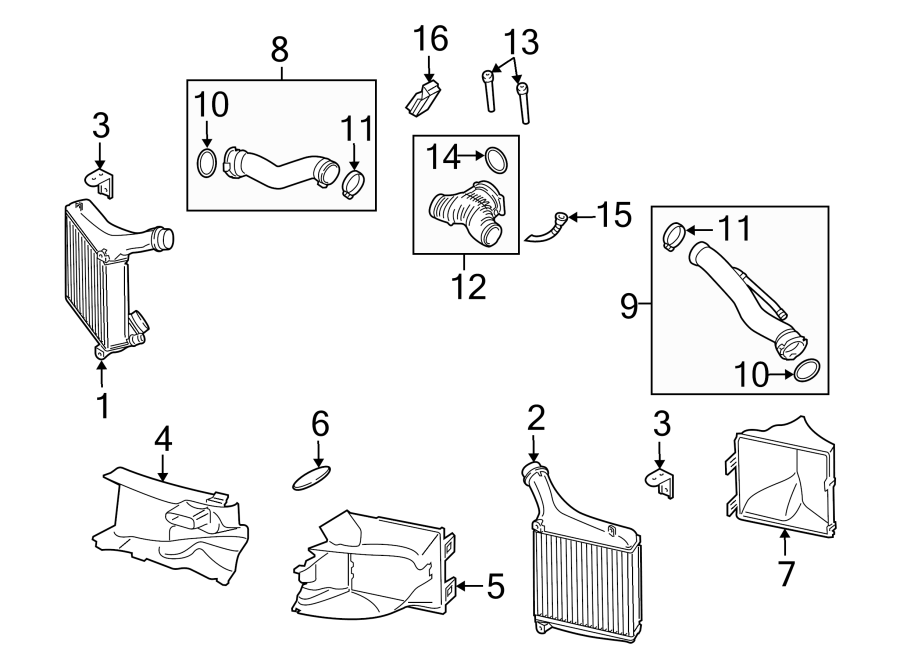 Diagram INTERCOOLER. for your 2017 Porsche Panamera  4S Executive Hatchback 