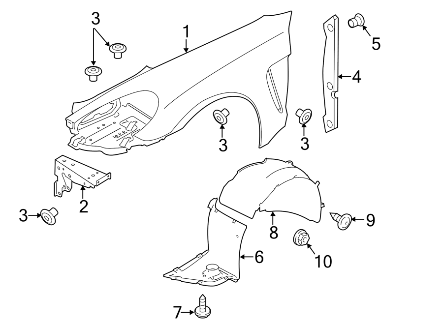 Diagram FENDER & COMPONENTS. for your Porsche