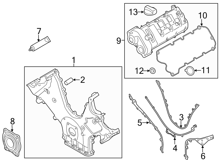 Diagram VALVE & TIMING COVERS. for your Porsche