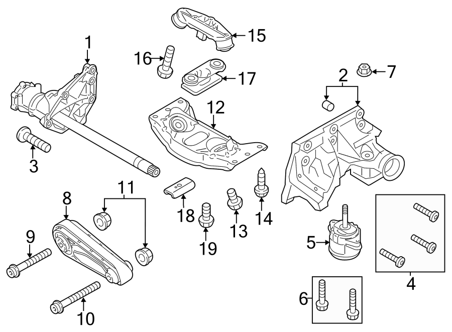 Diagram ENGINE & TRANS MOUNTING. for your 2017 Porsche Cayenne  Platinum Edition Sport Utility 