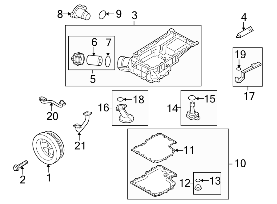 Diagram ENGINE PARTS. for your 2011 Porsche Cayenne  S Sport Utility 