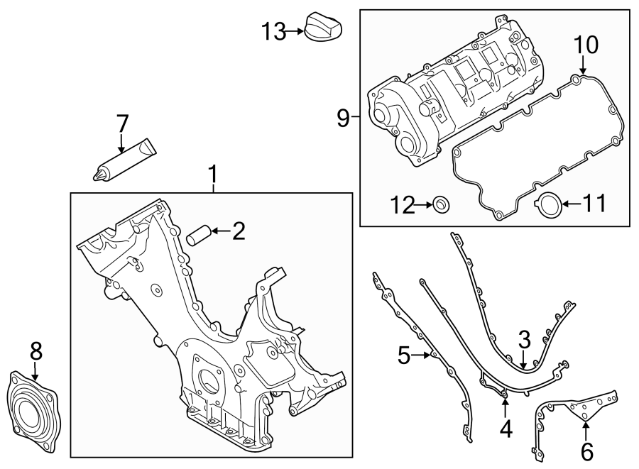 Diagram VALVE & TIMING COVERS. for your 2009 Porsche Cayenne   