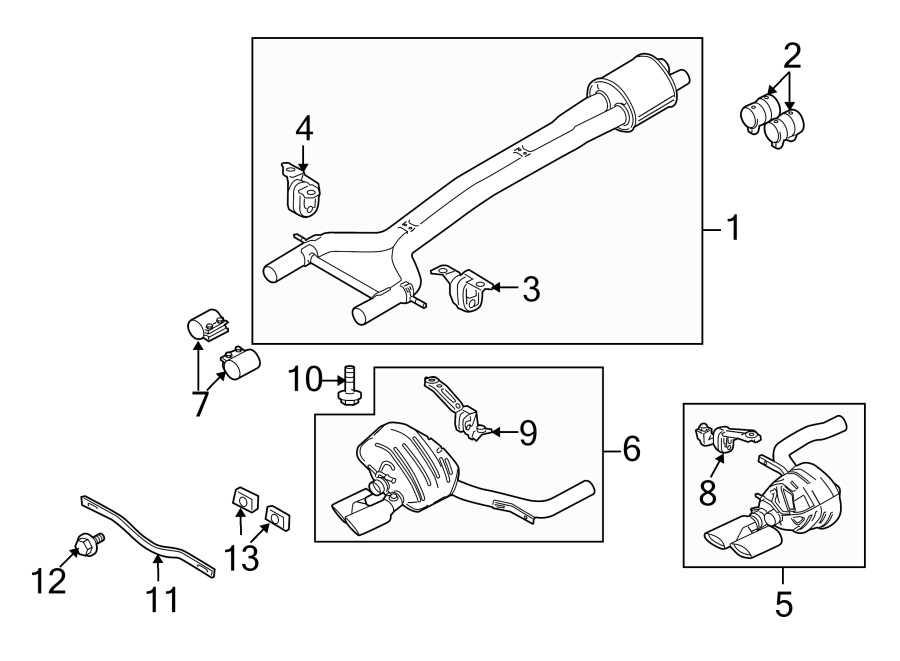 Diagram EXHAUST SYSTEM. for your 2018 Porsche Cayenne   