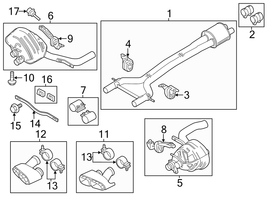 Diagram EXHAUST SYSTEM. for your Porsche