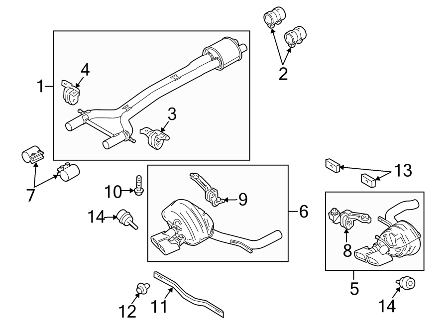 Diagram EXHAUST SYSTEM. for your 2018 Porsche Cayenne   