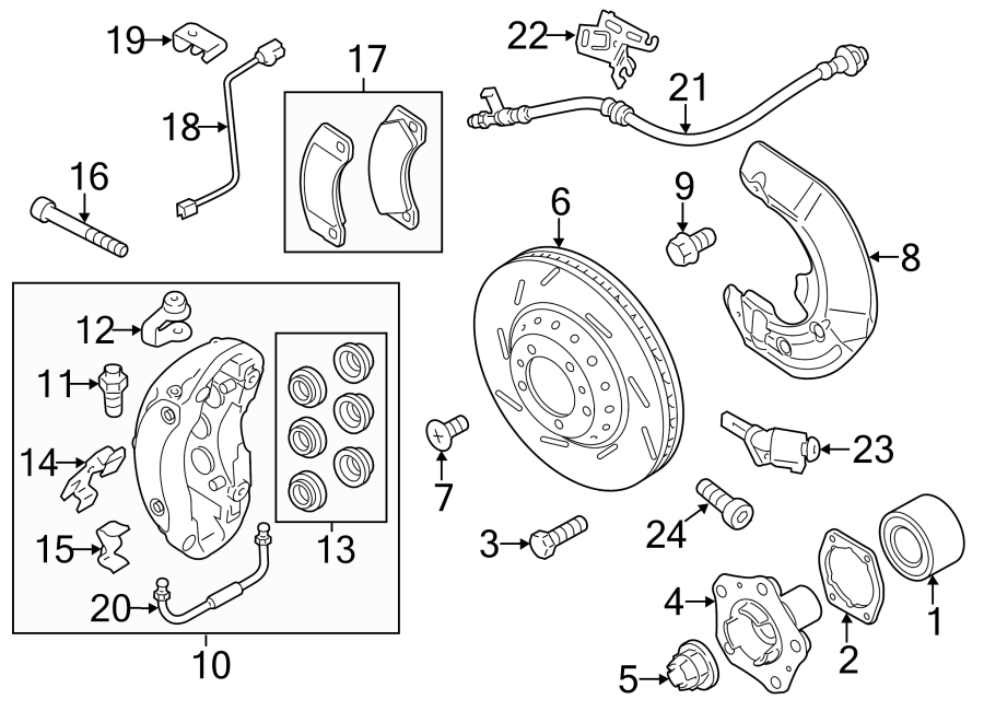 Diagram FRONT SUSPENSION. BRAKE COMPONENTS. for your 2014 Porsche Cayenne  GTS Sport Utility 