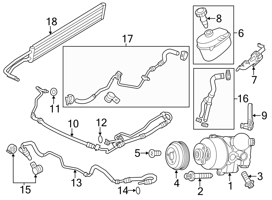 Diagram STEERING GEAR & LINKAGE. PUMP & HOSES. for your 2010 Porsche Cayenne 3.6L V6 A/T Base Sport Utility 