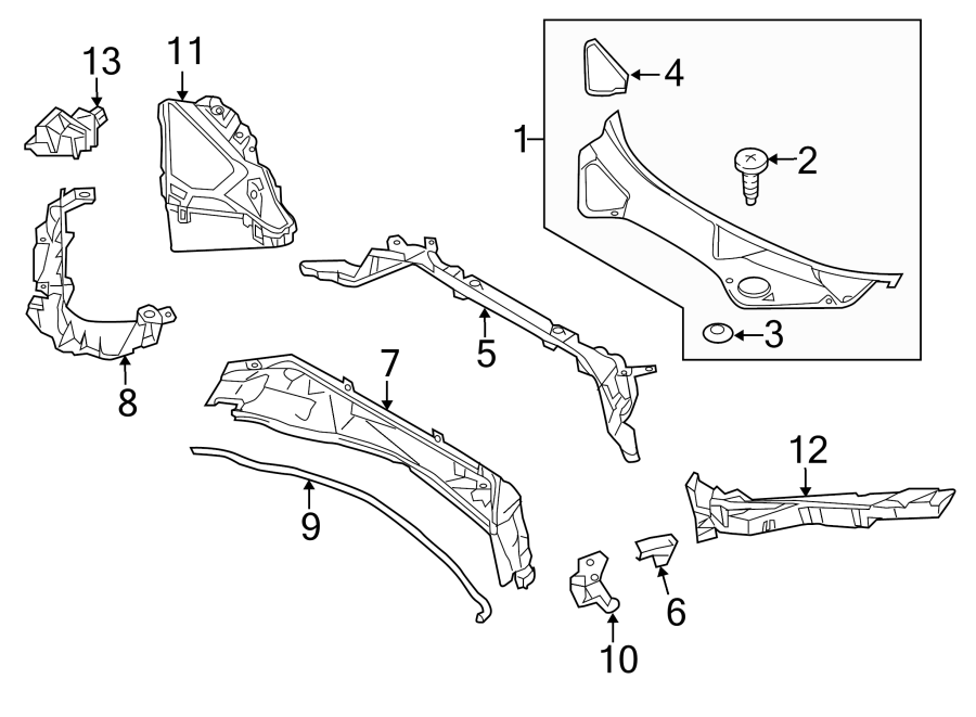 Diagram COWL. for your 2014 Porsche Cayenne  Turbo Sport Utility 