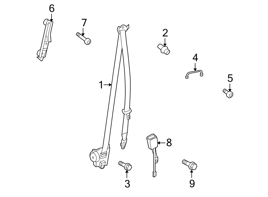 Diagram RESTRAINT SYSTEMS. FRONT SEAT BELTS. for your 2015 Porsche Cayenne  GTS Sport Utility 