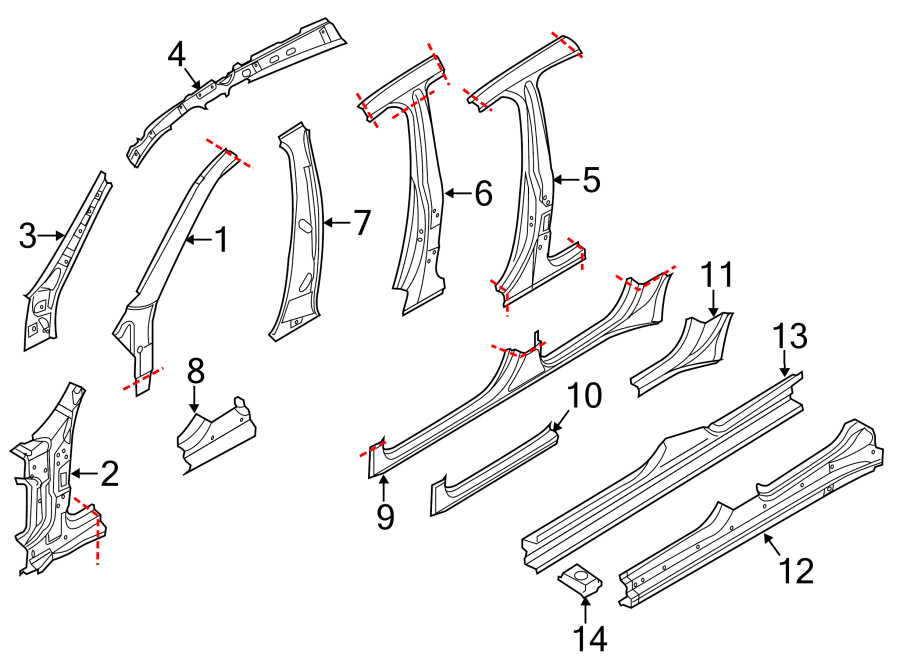 5PILLARS. ROCKER & FLOOR. CENTER PILLAR & ROCKER. HINGE PILLAR.https://images.simplepart.com/images/parts/motor/fullsize/6950627.png