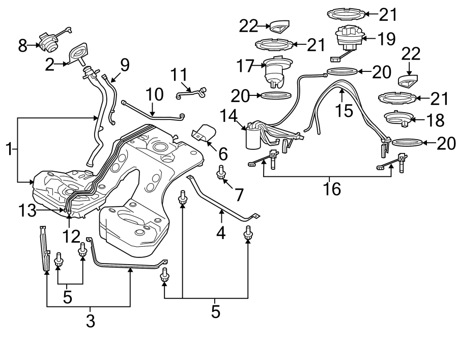 Diagram FUEL SYSTEM COMPONENTS. for your 2009 Porsche Cayenne   